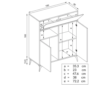 Wohnzimmerset RTV Orvieto Set, Eiche/Antrazit - 10